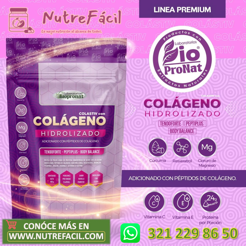 Colastiv Colageno Hidrolizado Sin Maltodextrina Y Soya Biopronat 🎯 9379